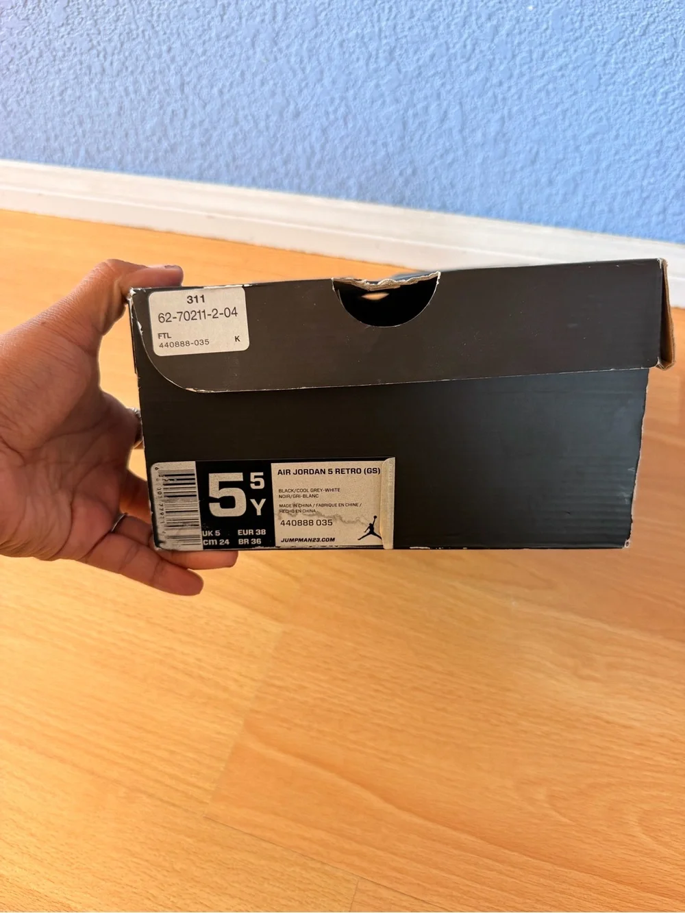 Nike Air Jordan 5 Retro GS Oreo Black White Sneakers Boys 5.5Y NWOT with Box